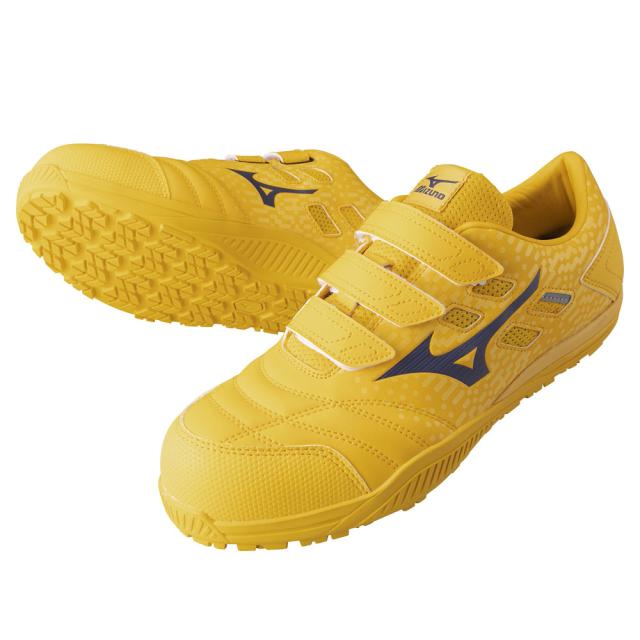 オールマイティ ワークシューズ 26.5cm イエロー×ネイビー TDII 22 L F1GA230145265 ミズノ [ワーキング スニーカー 作業靴 ユニセックス ローカット ベルト靴 軽量 ]