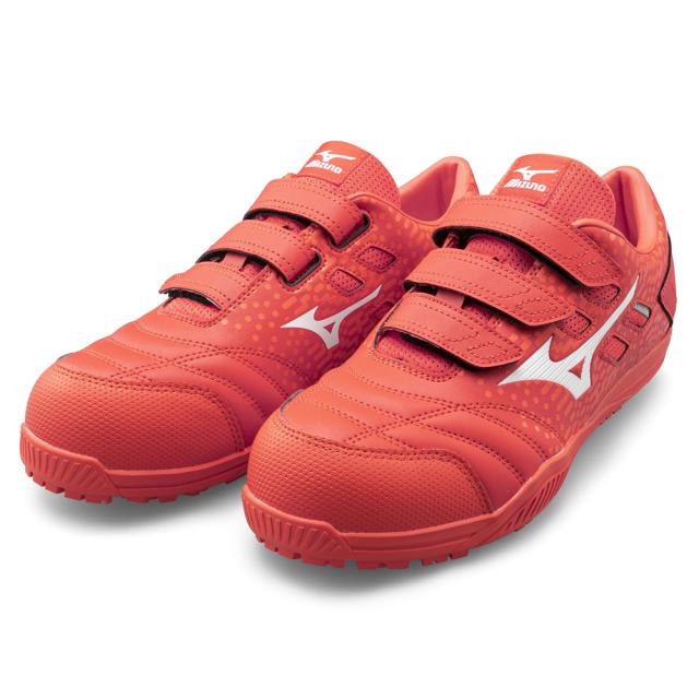 オールマイティ ワークシューズ 25.5cm オレンジ×ホワイト TDII 22 L F1GA230154255 ミズノ [ワーキング スニーカー 作業靴 ユニセックス ローカット ベルト靴 軽量 ]