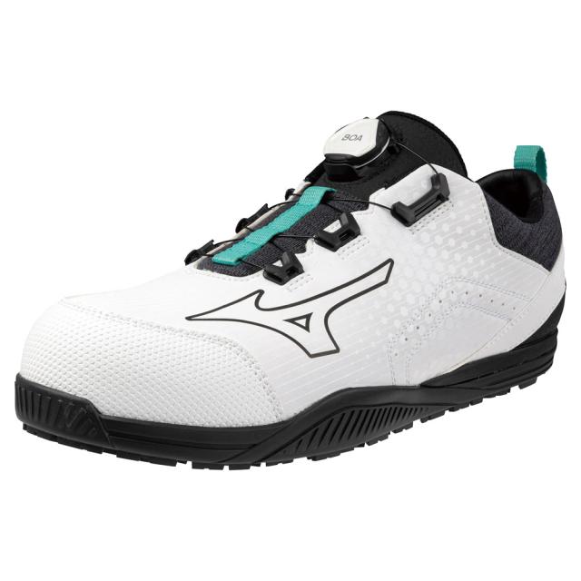 オールマイティ ワークシューズ 24.5cm ホワイト×ブラック TD II 51L BOA F1GA240201245 ミズノ [ワーキング 作業靴 スニーカー 白 ローカット ダイヤル靴 ボアフィット 軽量 衝撃吸収 クッション性 耐滑性 通気性 ユニセックス mizuno]