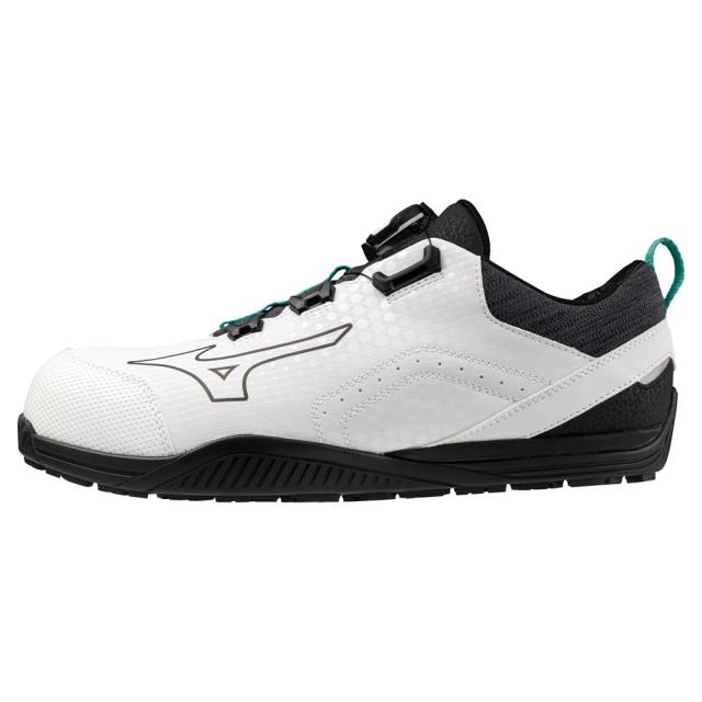 オールマイティ ワークシューズ 27.5cm ホワイト×ブラック TD II 51L BOA F1GA240201270 ミズノ [ワーキング 作業靴 スニーカー 白 ローカット ダイヤル靴 ボアフィット 軽量 衝撃吸収 クッション性 耐滑性 通気性 ユニセックス mizuno]