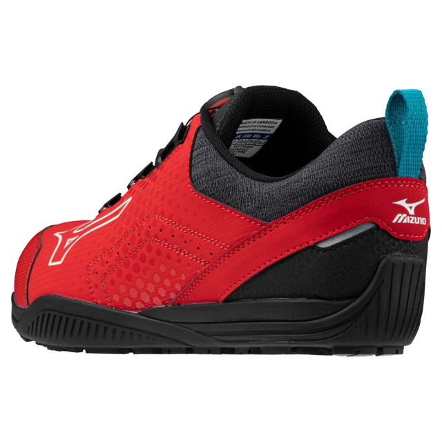 オールマイティ ワークシューズ 27.5cm レッド×ホワイト TD II 51L BOA F1GA240262275 ミズノ [ワーキング 作業靴 スニーカー 赤 ローカット ダイヤル靴 ボアフィット 軽量 衝撃吸収 クッション性 耐滑性 通気性 ユニセックス mizuno]