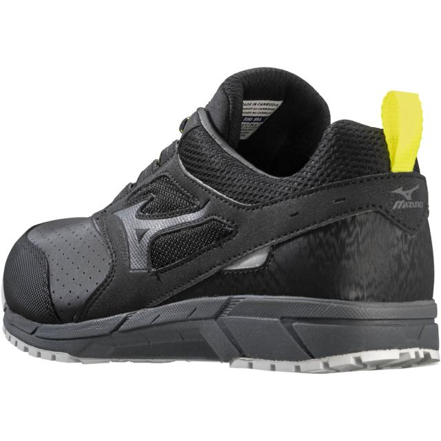 オールマイティ ワークシューズ 27.5cm ブラック×ダークグレー AS 15 L F1GA200209275 ミズノ [作業靴 静電気帯電防止 ワーキング スニーカー ユニセックス ローカット 紐靴 軽量 ]