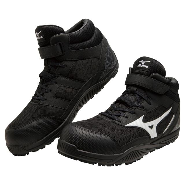 オールマイティ ワークシューズ 27.5cm ブラック×ホワイト SDII 13 H F1GA230709275 ミズノ [ワーキング スニーカー ユニセックス ハイカット 紐靴 ベルト靴 軽量 ]