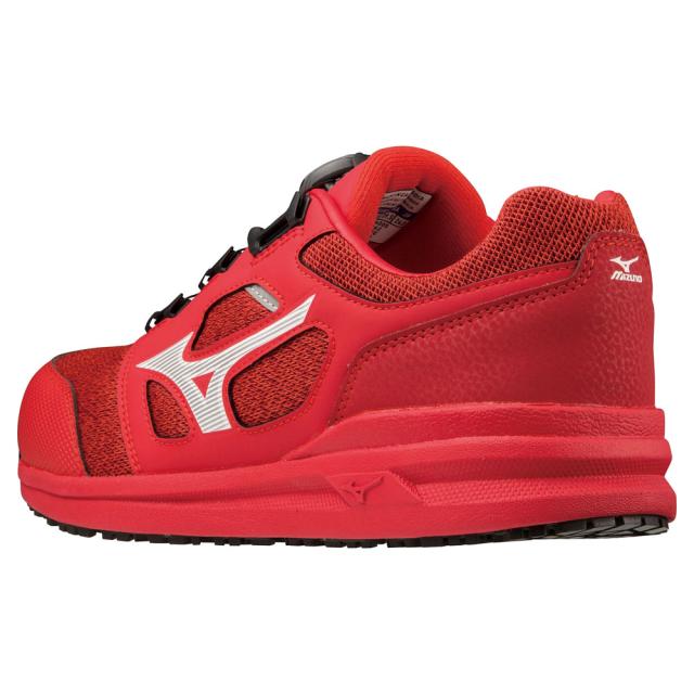 オールマイティ ワークシューズ 25.5cm レッド×ホワイト LSII 52 L BOA F1GA220262255 ミズノ [ワーキング スニーカー ユニセックス ローカット ダイヤル靴 軽量]