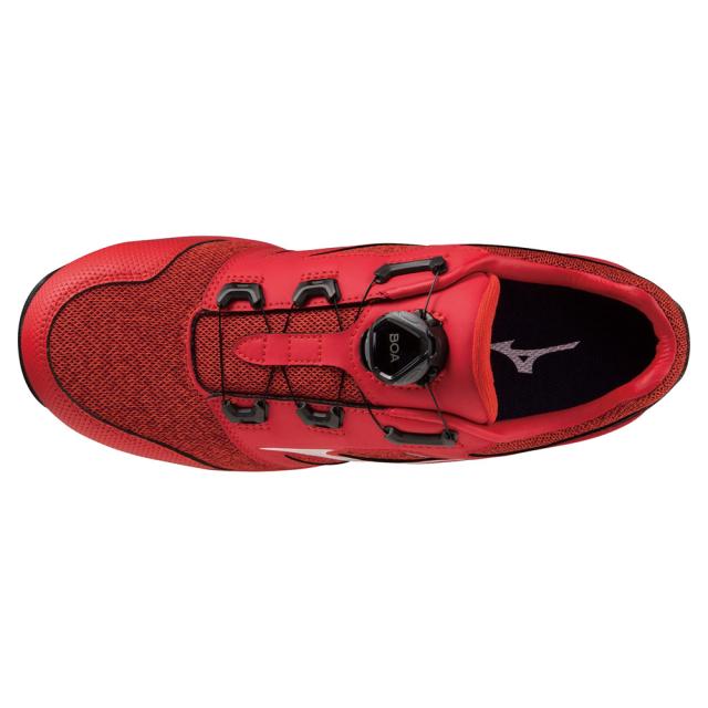 オールマイティ ワークシューズ 26.5cm レッド×ホワイト LSII 52 L BOA F1GA220262265 ミズノ [ワーキング スニーカー ユニセックス ローカット ダイヤル靴 軽量]