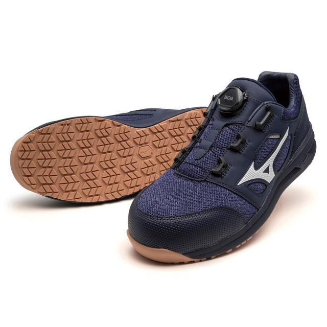 オールマイティ ワークシューズ 27.5cm ネイビー×ホワイト LSII 52 L BOA F1GA220214275 ミズノ [ワーキング スニーカー ユニセックス ローカット ダイヤル靴 軽量]