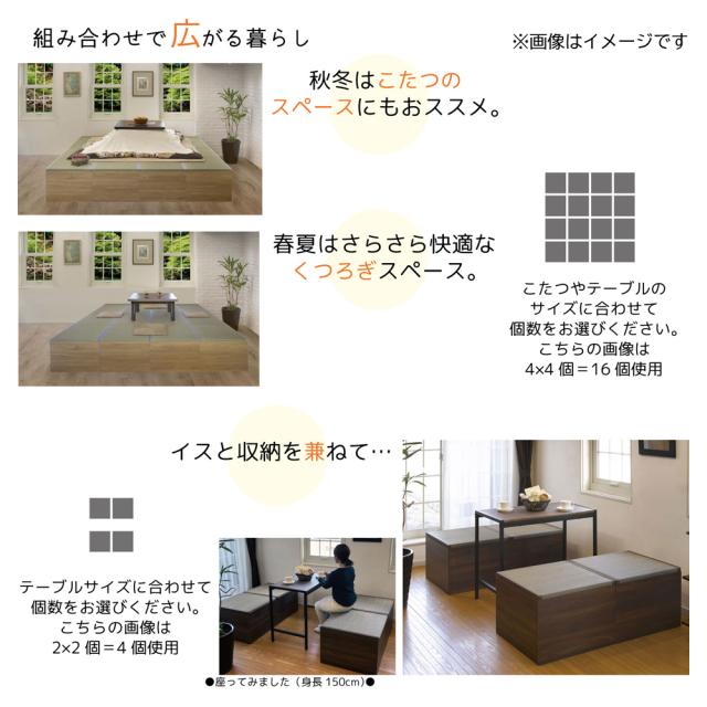 畳納めるボックス席 ご機嫌印字機 赤銅色 い草薄墨色 [畳収納箱 片付け箱 入れもの 畳居敷き 大島屋]