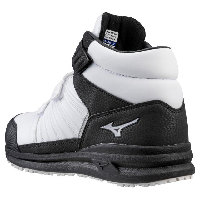 オールマイティ ワークシューズ 27.5cm ホワイト×シルバー×ブラック SSII 21 H F1GA220501275 ミズノ [ワーキング スニーカー メンズ ハイカット ベルト靴 軽量]