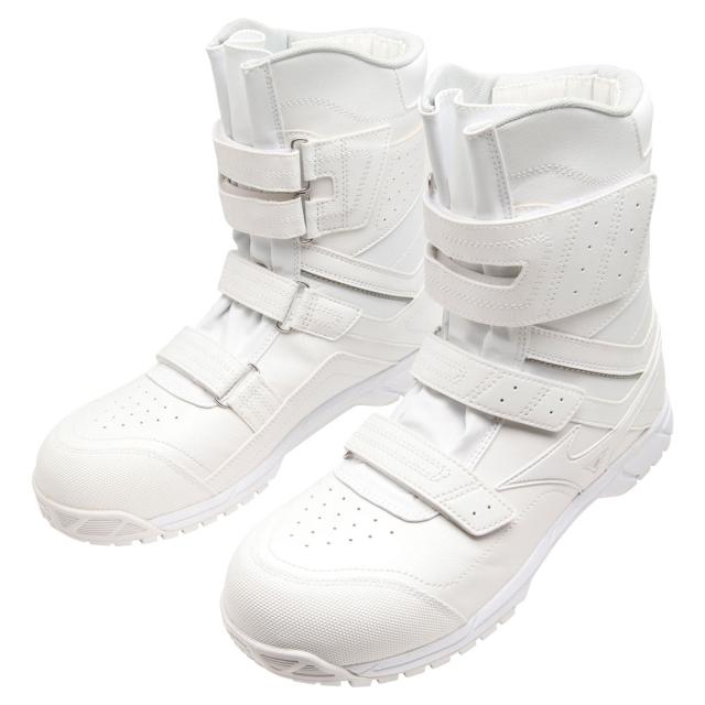 オールマイティ ワークシューズ 22.5cm ホワイト BS 29 H F1GA210201225 ミズノ [作業靴 ワーキング 長靴 ブーツ ユニセックス ハイカット ベルト靴 軽量 ]