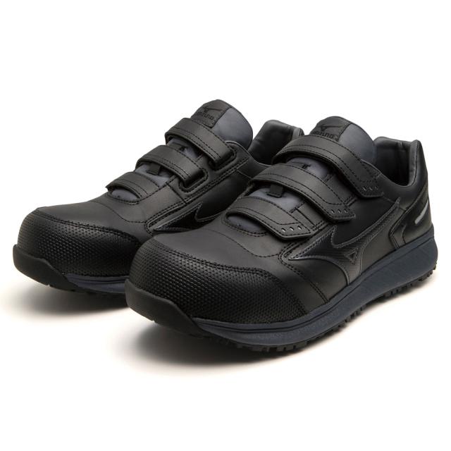 オールマイティ ワークシューズ 23cm ブラック×グレー SU 22 L F1GA231109230 ミズノ [作業靴 ワーキング スニーカー ユニセックス ローカット ベルト靴 軽量 ]