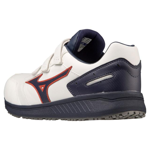 オールマイティ ワークシューズ 23.5cm ホワイト×ネイビー×レッド SU 22 L F1GA231101235 ミズノ [作業靴 ワーキング スニーカー ユニセックス ローカット ベルト靴 軽量 ]