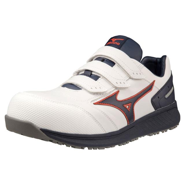 オールマイティ ワークシューズ 26.5cm ホワイト×ネイビー×レッド SU 22 L F1GA231101265 ミズノ [作業靴 ワーキング スニーカー ユニセックス ローカット ベルト靴 軽量 ]
