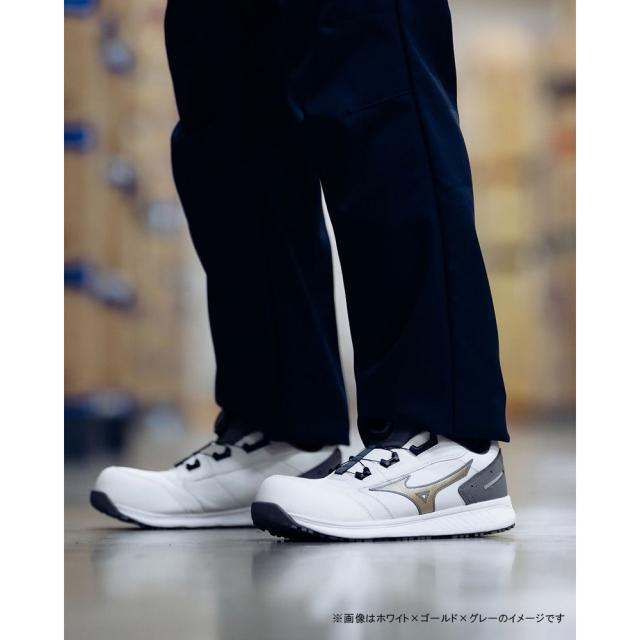 オールマイティ ワークシューズ 24.5cm ブラック×シルバー SU 51 L BOA F1GA231709245 ミズノ [作業靴 ワーキング スニーカー ユニセックス ローカット ダイヤル靴 軽量 ]