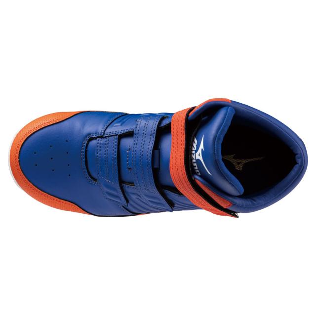 オールマイティ ワークシューズ 24.5cm ブルー×ホワイト×オレンジ SSII 21 H F1GA220527245 ミズノ [ワーキング スニーカー メンズ ハイカット ベルト靴 軽量]