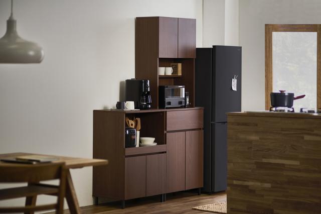 キッチンキャビネット ウォールナット KCBL-590BT アイリスオーヤマ [食器棚 キッチン収納 インテリア]_1