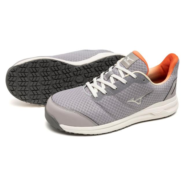 オールマイティ ワークシューズ 22.5cm グレー×シルバー×オレンジ FSII 11L F1GA240305225 ミズノ [ウィメンズ レディース 女性 ワーキング スニーカー ローカット 軽量]