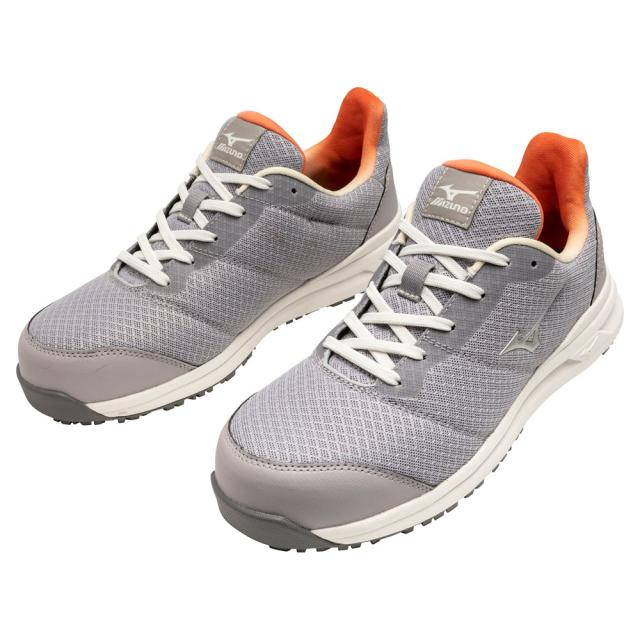オールマイティ ワークシューズ 23.5cm グレー×シルバー×オレンジ FSII 11L F1GA240305235 ミズノ [ウィメンズ レディース 女性 ワーキング スニーカー ローカット 軽量]