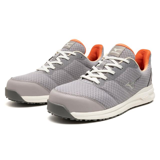 オールマイティ ワークシューズ 24cm グレー×シルバー×オレンジ FSII 11L F1GA240305240 ミズノ [ウィメンズ レディース 女性 ワーキング スニーカー ローカット 軽量]