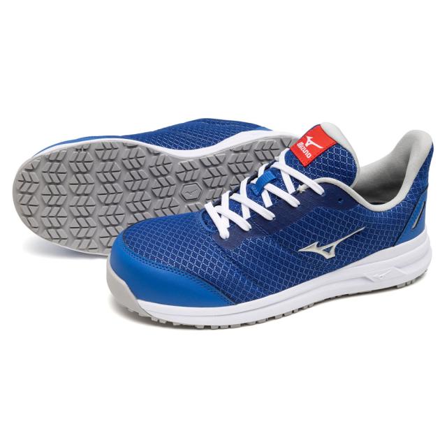 オールマイティ ワークシューズ 25.5cm ブルー×シルバー×ホワイト FSII 11L F1GA240327255 ミズノ [ウィメンズ レディース 女性 ワーキング スニーカー ローカット 軽量]