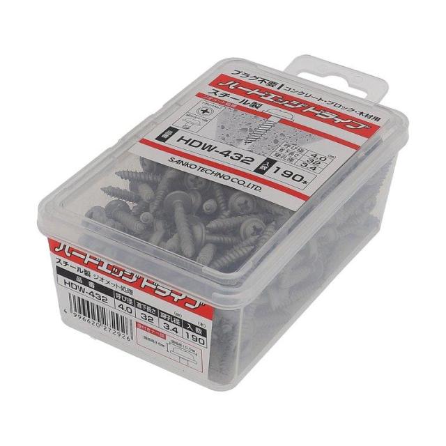 ハート ハードエッジドライブ 座付 4.0×32mm 190本入 HDW-432 [アンカーねじ