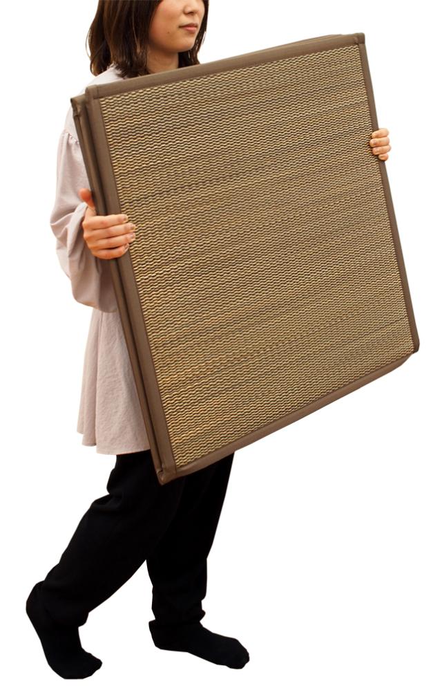 日本製 三つ折り畳 ブラウン 70x210x1.5cm 大島屋 [マットレス 敷物 カーペット マット 和室]_5