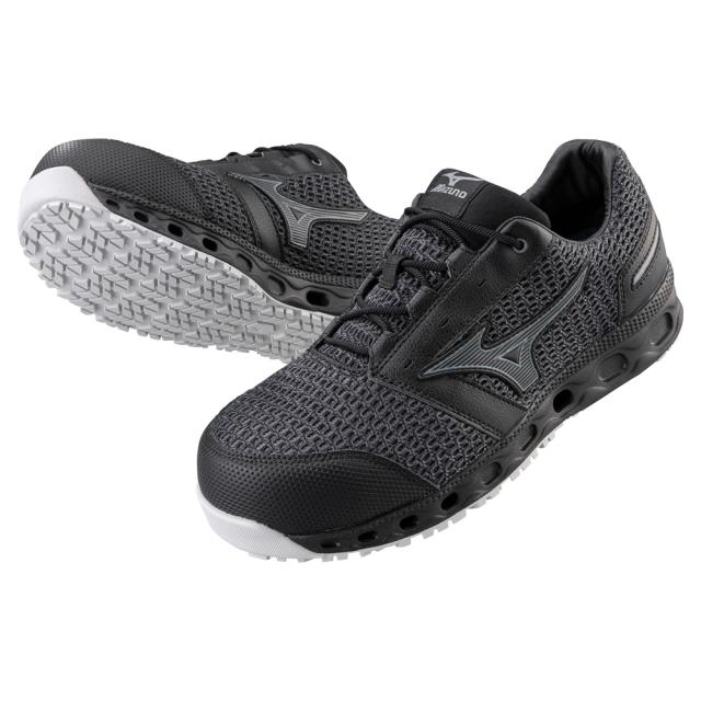 オールマイティ ワークシューズ 25.5cm ブラック×ダークシルバー VH 11 L F1GA220409255 ミズノ [メンズ 男性 ワーキング スニーカー ローカット 軽量 ]