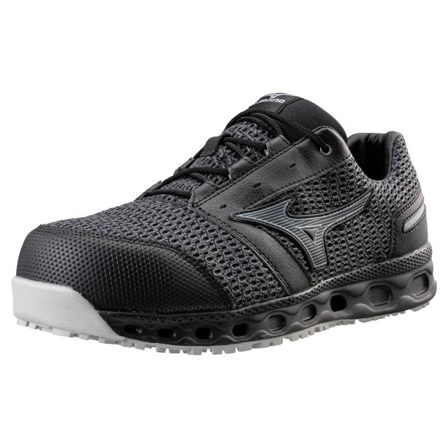 オールマイティ ワークシューズ 27.5cm ブラック×ダークシルバー VH 11 L F1GA220409275 ミズノ [メンズ 男性 ワーキング スニーカー ローカット 軽量 ]