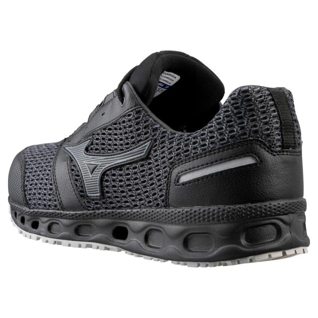 オールマイティ ワークシューズ 27.5cm ブラック×ダークシルバー VH 11 L F1GA220409275 ミズノ [メンズ 男性 ワーキング スニーカー ローカット 軽量 ]