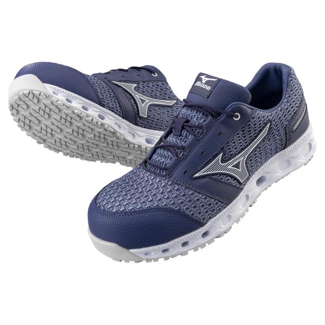 オールマイティ ワークシューズ 24.5cm ブルー×ホワイト VH 11 L F1GA220427245 ミズノ [メンズ 男性 ワーキング スニーカー ローカット 軽量 ]