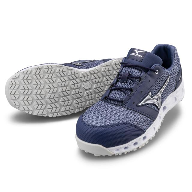 オールマイティ ワークシューズ 25.5cm ブルー×ホワイト VH 11 L F1GA220427255 ミズノ [メンズ 男性 ワーキング スニーカー ローカット 軽量 ]