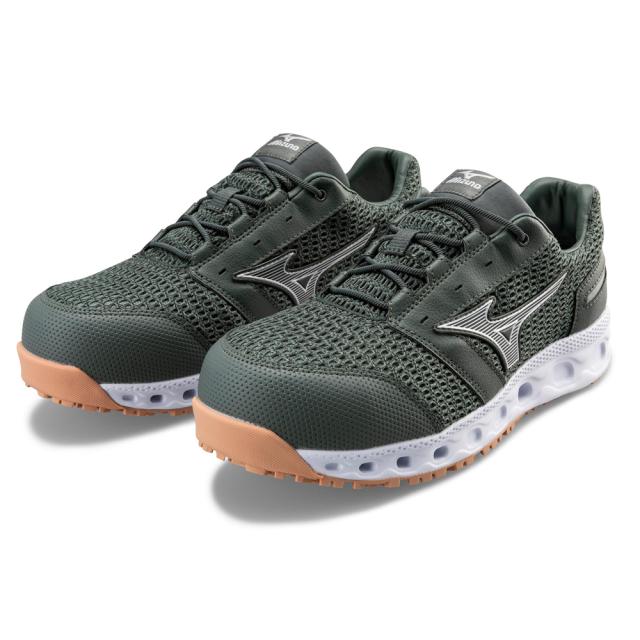 オールマイティ ワークシューズ 24.5cm カーキ×シルバー VH 11 L F1GA220436245 ミズノ [メンズ 男性 ワーキング スニーカー ローカット 軽量 ]の通販は