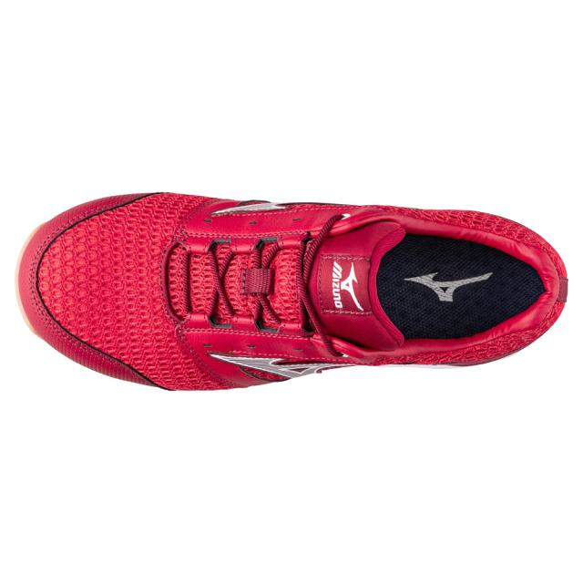 オールマイティ ワークシューズ 27.5cm レッド×ホワイト VH 11 L F1GA220462275 ミズノ [メンズ 男性 ワーキング スニーカー ローカット 軽量 ]