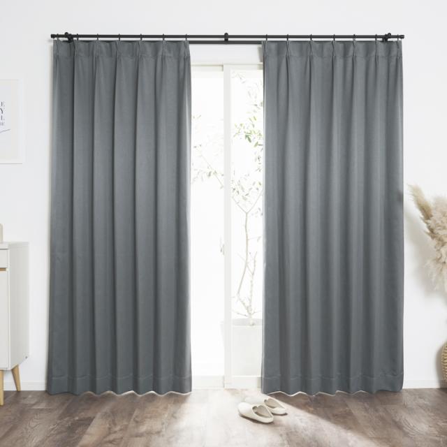 1級遮光カーテン ドレープ 無地 ダークグレー 150×120cm 1枚組   [ホテルライク 韓国風 洗濯可 日焼け防止 クレアール]の通販は 5,501円