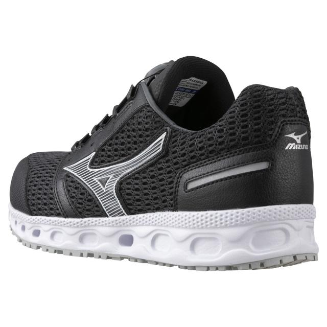 オールマイティ ワークシューズ 25.5cm ブラック×シルバー VH 51L BOA F1GA230609255 ミズノ [メンズ 男性 ワーキング スニーカー ローカット ダイヤル靴 軽量]