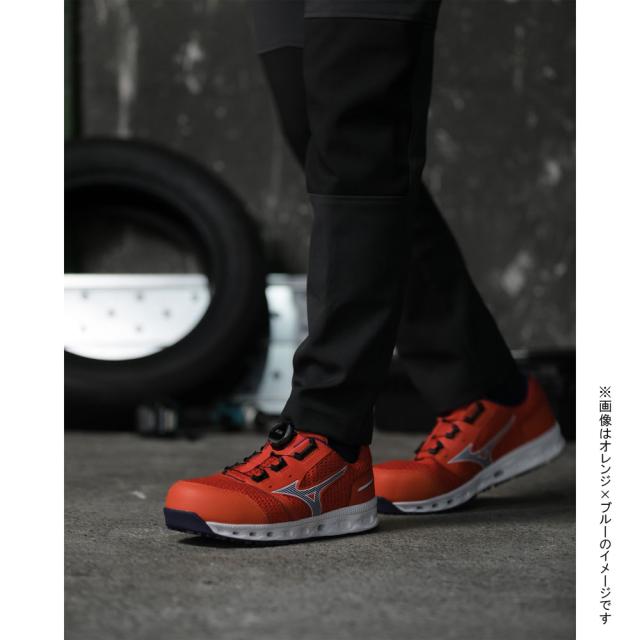 オールマイティ ワークシューズ 25.5cm ブラック×シルバー VH 51L BOA F1GA230609255 ミズノ [メンズ 男性 ワーキング スニーカー ローカット ダイヤル靴 軽量]