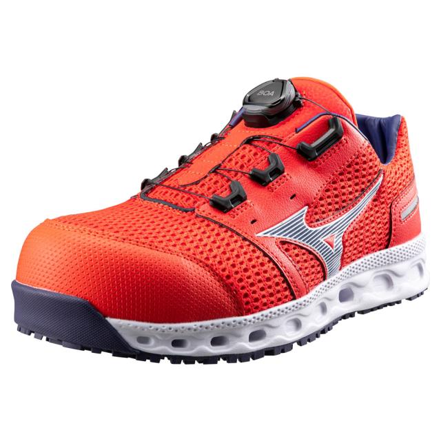 オールマイティ ワークシューズ 24.5cm オレンジ×ブルー VH 51L BOA F1GA230654245 ミズノ [メンズ 男性 ワーキング スニーカー ローカット ダイヤル靴 軽量]