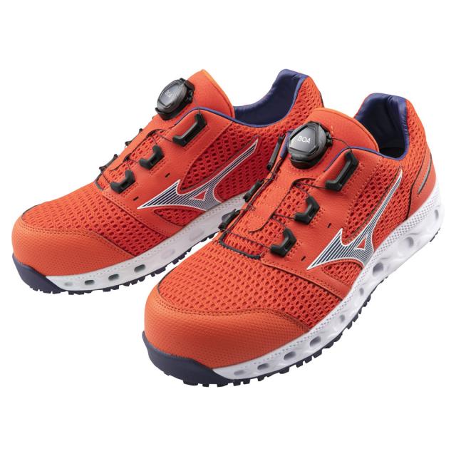 オールマイティ ワークシューズ 25cm オレンジ×ブルー VH 51L BOA F1GA230654250 ミズノ [メンズ 男性 ワーキング スニーカー ローカット ダイヤル靴 軽量] オールマイティ ワークシューズ 25cm オレンジ×ブルー VH 51L BOA