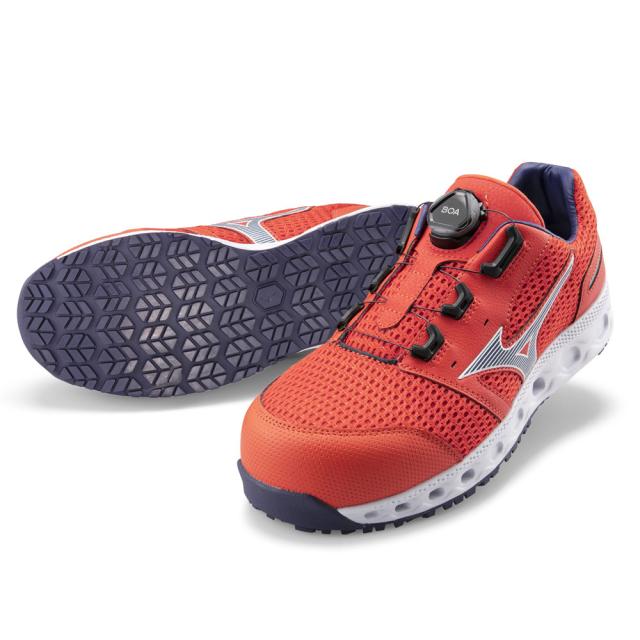 オールマイティ ワークシューズ 27.5cm オレンジ×ブルー VH 51L BOA F1GA230654275 ミズノ [メンズ 男性 ワーキング スニーカー ローカット ダイヤル靴 軽量]