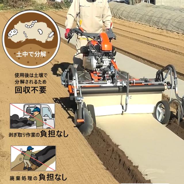 農業　鳴門金時マルチ用　めーでるシート5箱と機械本体セット 紙製農業用マルチシート （OJIサステナマルチ） | 王子エフテックス