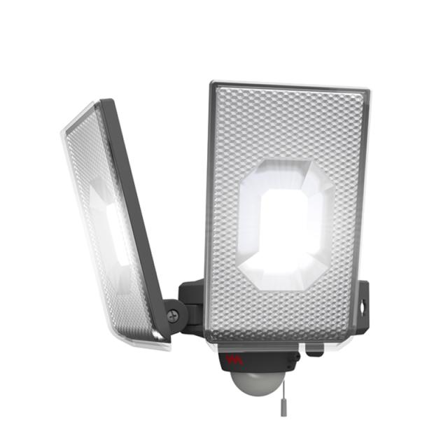 スライド型 LEDセンサーライト 12.5W×2灯 LED-AC2050 [照明 屋外用 防犯 コンセント 多機能 musashi ムサシ]