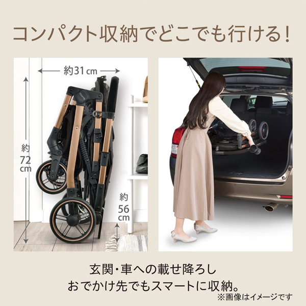 犬・猫用バギー OSOTO GRACE QC2 ノワール [お散歩バギー カート コンパクト 快適 犬用品 猫用品 ペット用品 ジェックス]_3