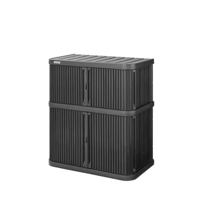 ミニロッカー ダークグレー W90×D52×H100cm ML-1050PP [物置 屋外収納 快適収納 スタッキング アイリスオーヤマ]