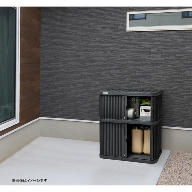 ミニロッカー ダークグレー W90×D52×H100cm ML-1050PP [物置 屋外収納 快適収納 スタッキング アイリスオーヤマ]_1