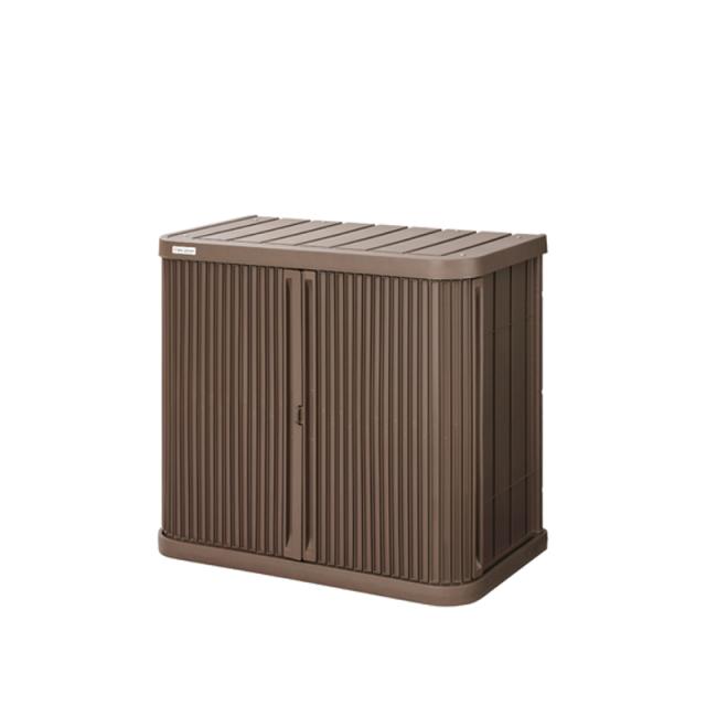 ミニロッカー アッシュブラウン W90×D52×H80cm ML-800PP [物置 屋外収納 快適収納 スタッキング アイリスオーヤマ]