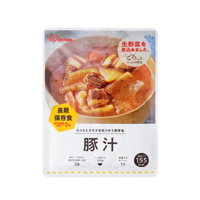 （ケース販売/250g×36食） 非常食 豚汁 日本製 [レトルト 汁物 災対食 防災食 保存食 備蓄用 レトルト アイリスオーヤマ]