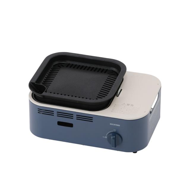 減煙焼肉カセットコンロ アッシュネイビー IGC-GY1-A [減煙カセットコンロ お家焼肉 調理器具 アイリスオーヤマ]