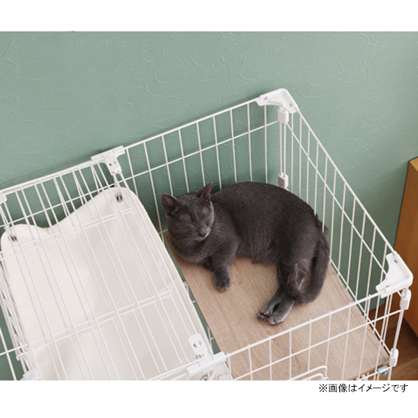 ミニキャットケージ 2段 ハンモック付き マットホワイト PMCC-115H [猫