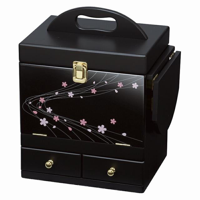 コスメボックス (約)幅26×奥行19×高さ32cm MUD-6163BK 萩原 [家具 インテリア]