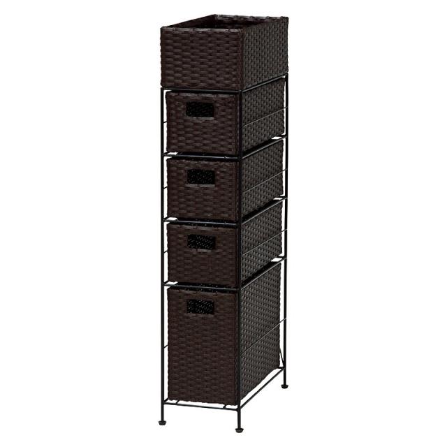 チェスト (約)幅20.5×奥行40.5×高さ95.5cm RAN-2408DBR 萩原 [家具 インテリア]の通販は