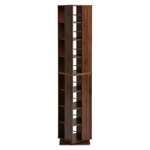 回転コミックラック (約)幅39.5×奥行39.5×高さ182cm RCC-1025BR 萩原 [家具 インテリア]